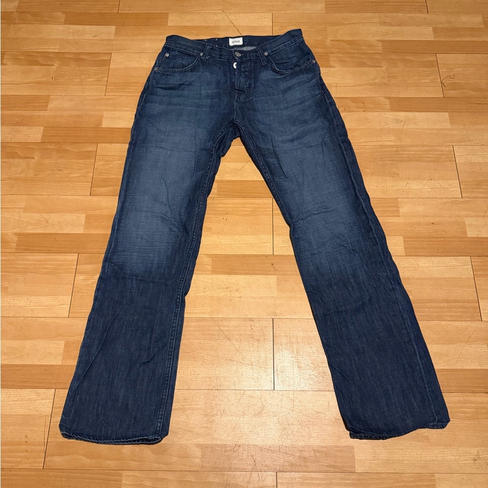 Hudson Jeans Wilde Relax Straight Distressed Faded Stone 100% Cotton Sz 30 blue